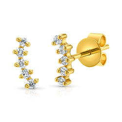 PETITE DIAMOND WING STUDS, 14kt GOLD