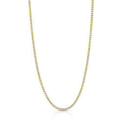 2MM TENNIS NECKLACE, GOLD BR