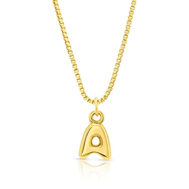 BABY BUBBLE INITIAL NECKLACE, GOLD