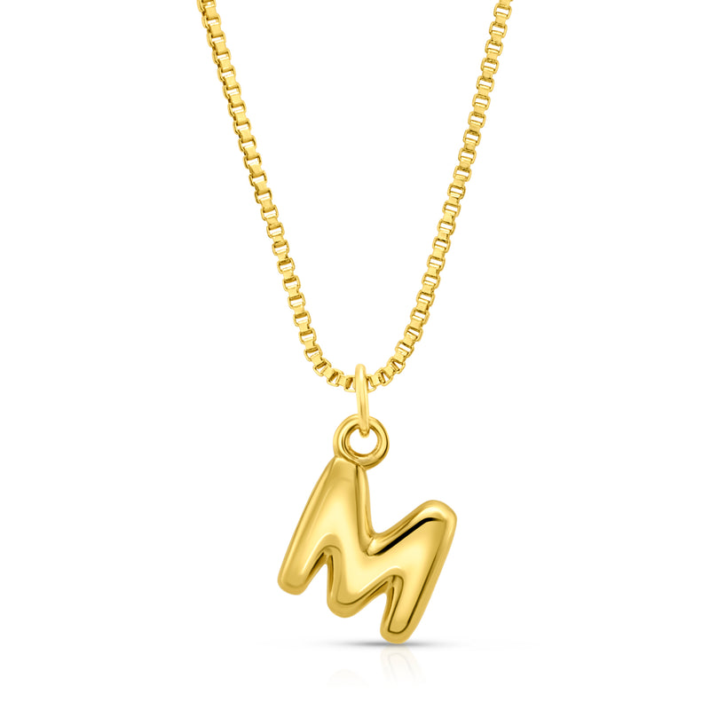 BABY BUBBLE INITIAL NECKLACE, GOLD