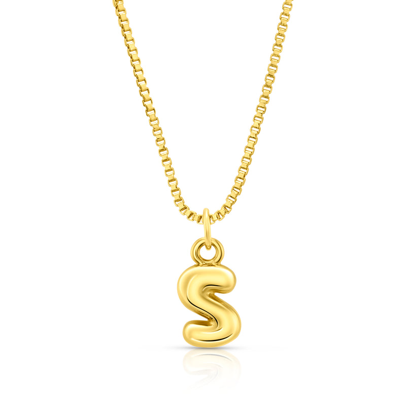 BABY BUBBLE INITIAL NECKLACE, GOLD