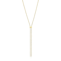 TENNIS LARIAT NECKLACE, GOLD