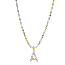 SIGNATURE TENNIS INITIAL NECKLACE, GOLD