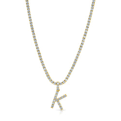 SIGNATURE TENNIS INITIAL NECKLACE, GOLD