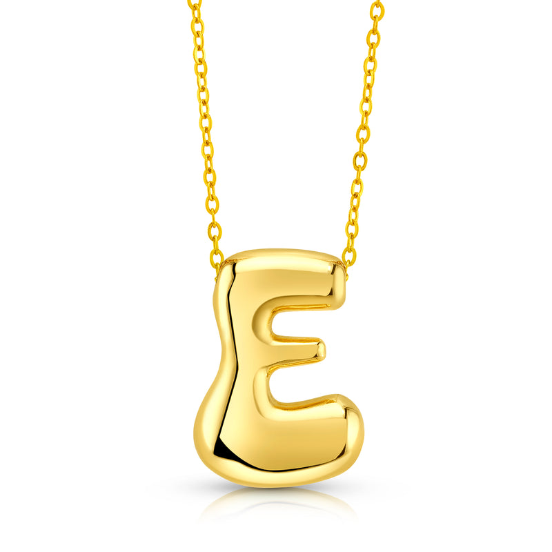 LARGE BUBBLE INITIAL NECKLACE, GOLD