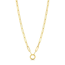 PAPERCLIP OPEN BAIL NECKLACE, GOLD