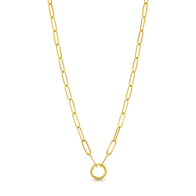 PAPERCLIP OPEN BAIL NECKLACE, GOLD