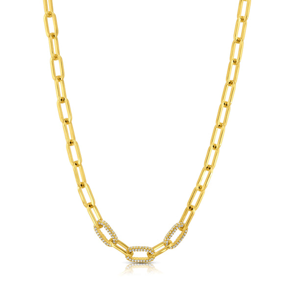 TRINITY LINK NECKLACE, GOLD BR