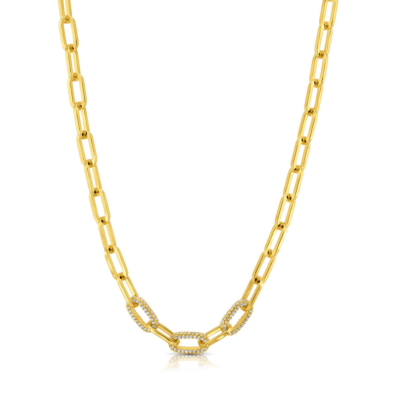 TRINITY LINK NECKLACE, GOLD BR