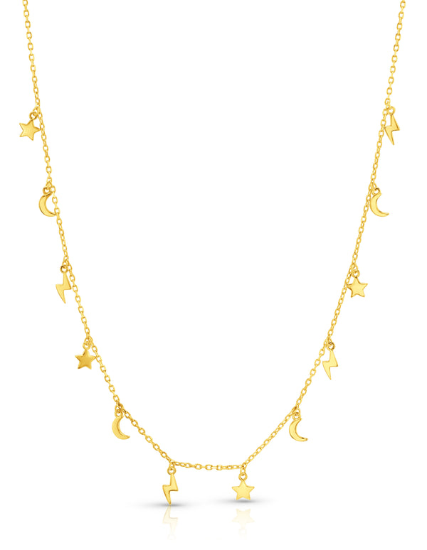 COSMIC CHARMS NECKLACE, GOLD