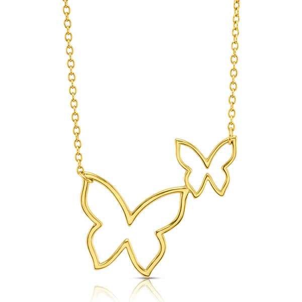 BUTTERFLY DUO NECKLACE, GOLD