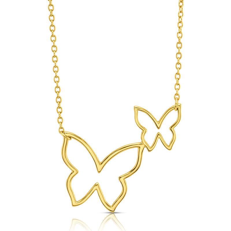 BUTTERFLY DUO NECKLACE, GOLD