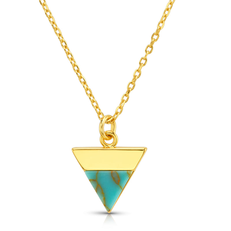 TURQUOISE PEAK NECKLACE, GOLD