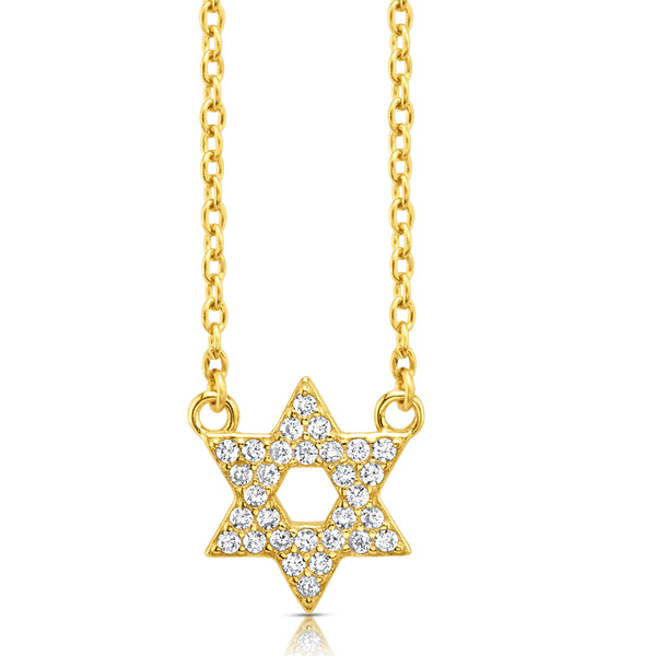STAR OF DAVID CZ NECKLACE, GOLD