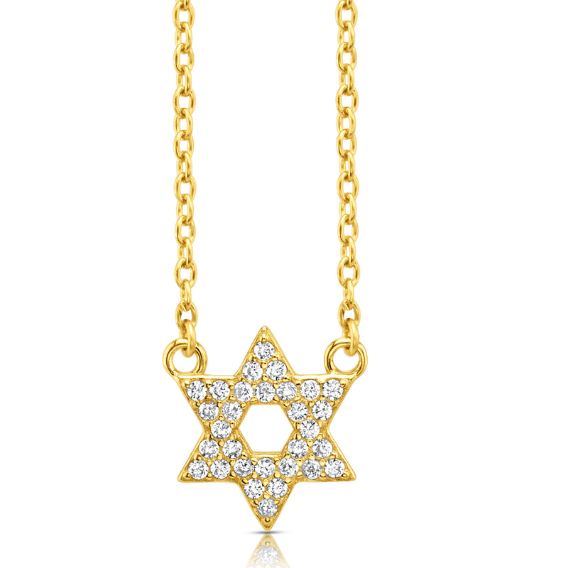 STAR OF DAVID CZ NECKLACE, GOLD