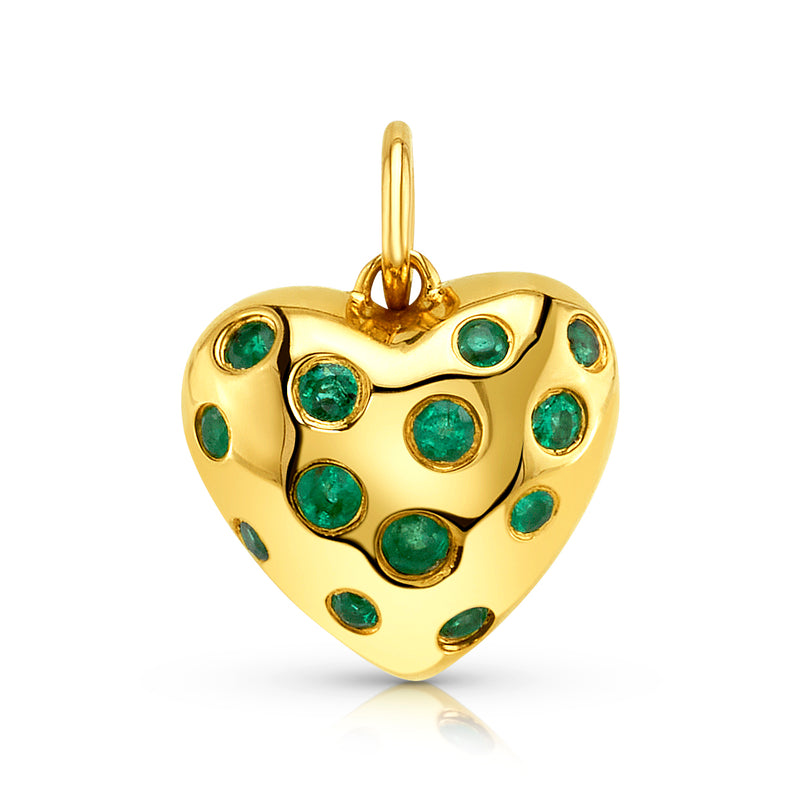 GEMSTONE HEART PENDANT, 14kt GOLD