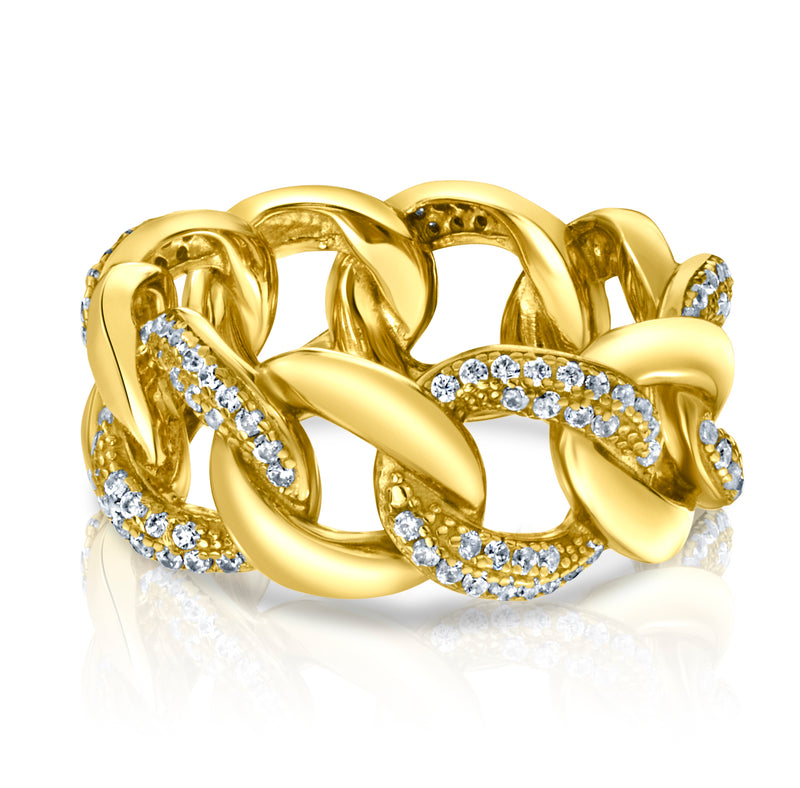 BOLD CUBAN LINK RING, GOLD