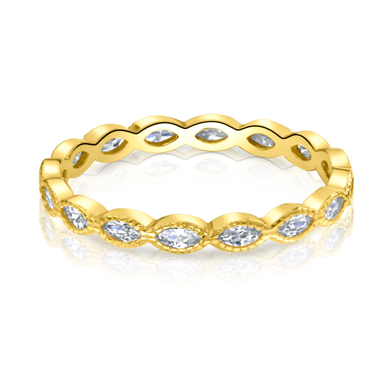 MARQUISE ETERNITY RING, GOLD