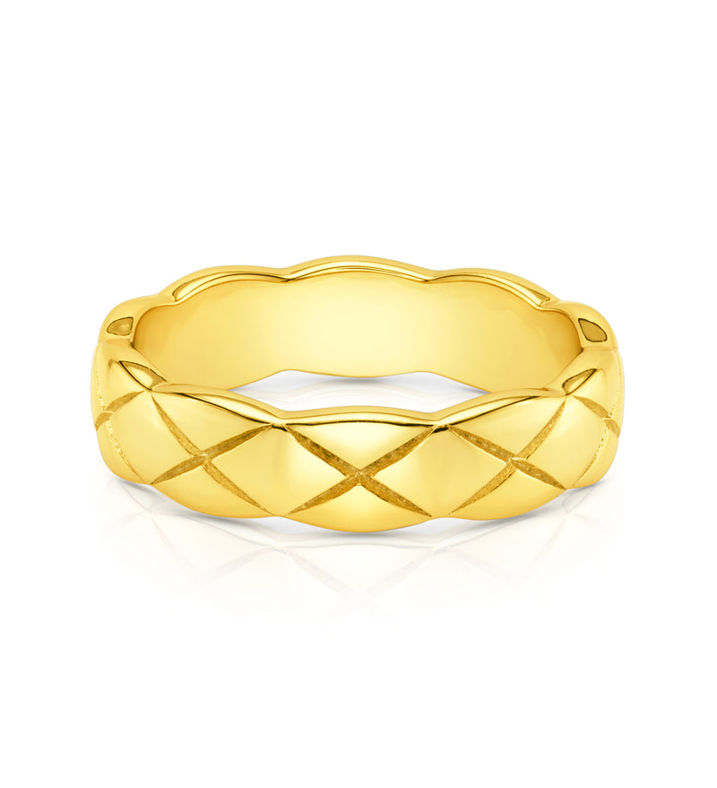 QUILTED RING, GOLD