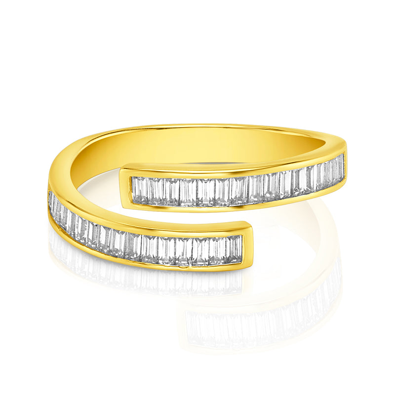 BAGUETTE WRAP RING, GOLD