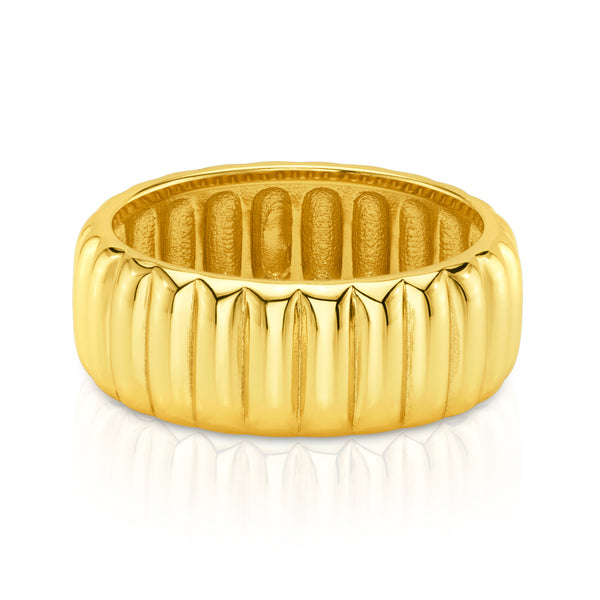 FLUTED BAND RING, GOLD