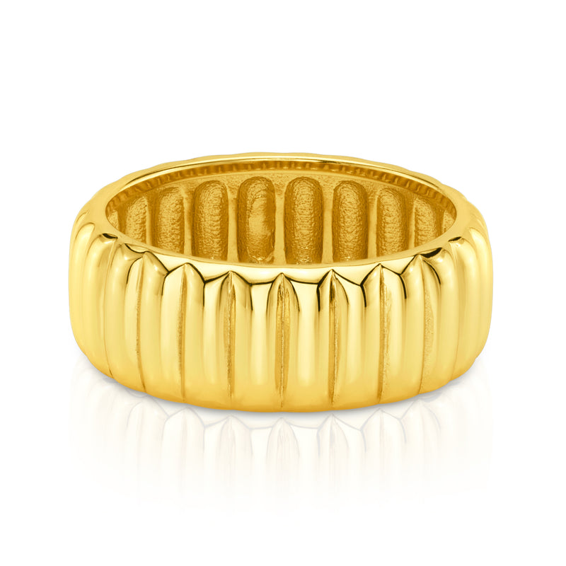 FLUTED BAND RING, GOLD