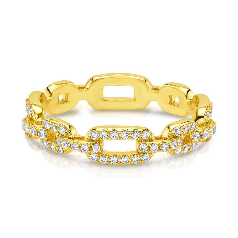 SQUARE LINK BLISS RING, GOLD BR