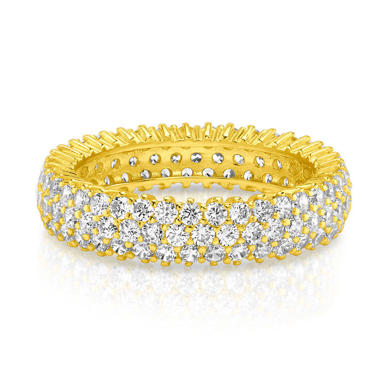 3 ROW BAND RING, GOLD