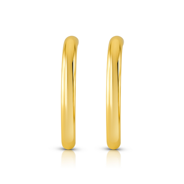 25MM HOLLOW HOOP EARRINGS, GOLD