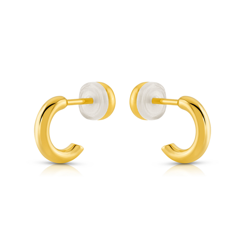 10MM HOLLOW HOOP EARRINGS, GOLD