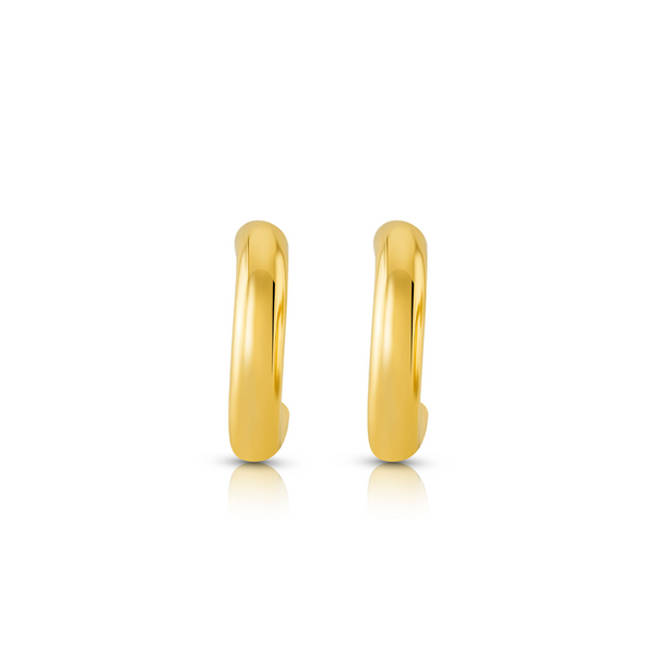 10MM HOLLOW HOOP EARRINGS, GOLD