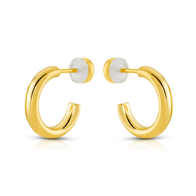 15MM HOLLOW HOOP EARRINGS, GOLD