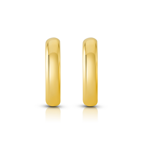 15MM HOLLOW HOOP EARRINGS, GOLD