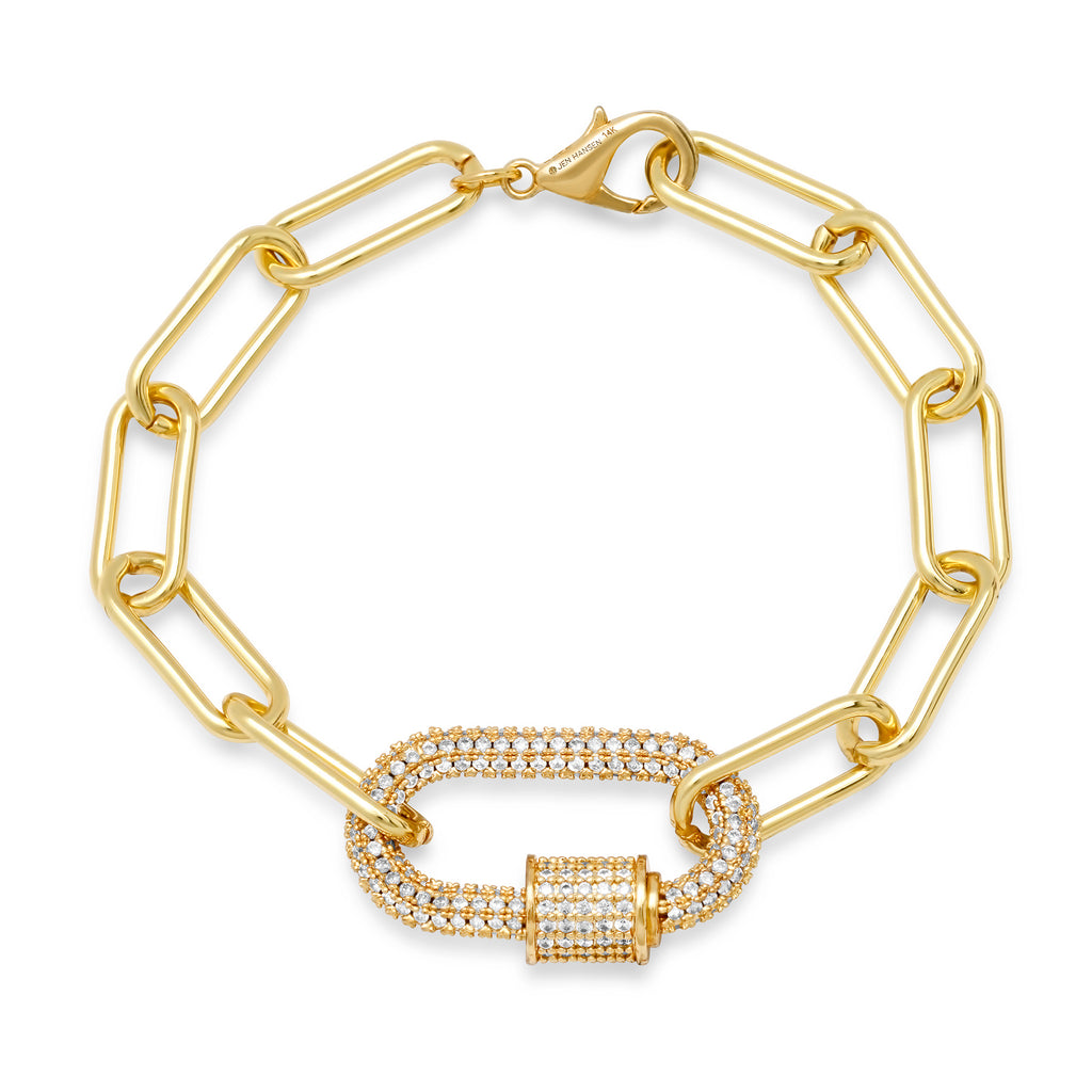 Yellow Gold Large Diamond Paper Clip Bracelet — Koehn & Koehn Jewelers