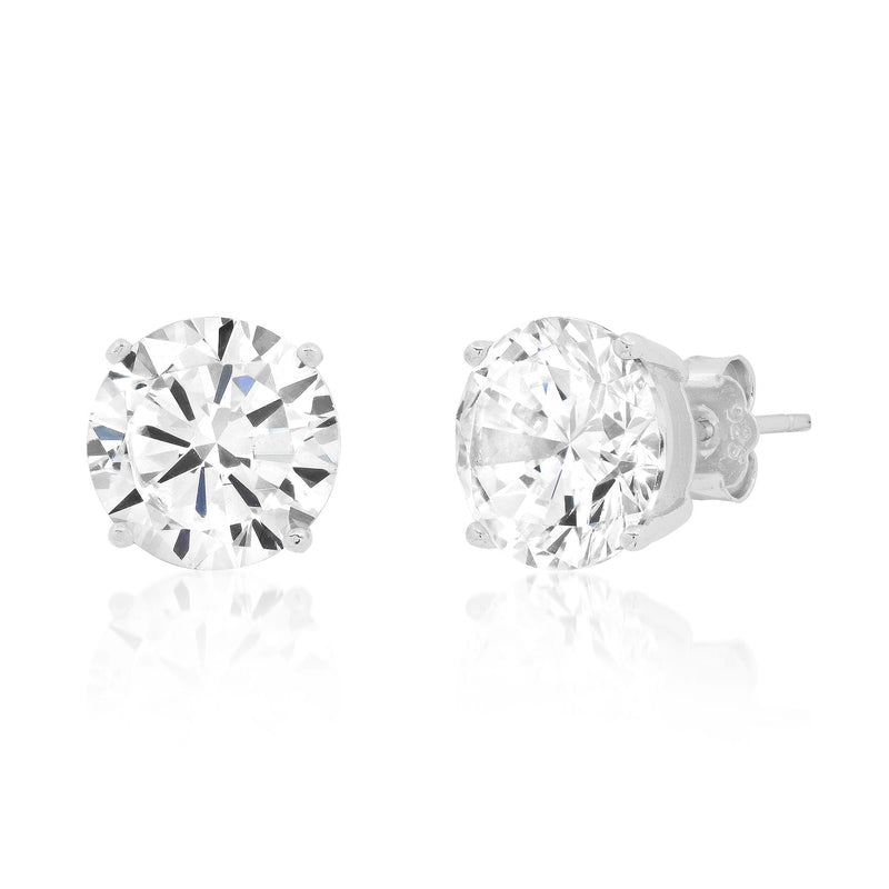 10 MM SOLITAIRE STUD, SILVER