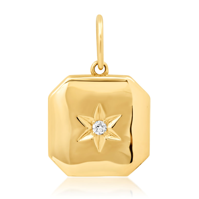 SQUARE STAR DIAMOND PENDANT, 14kt GOLD