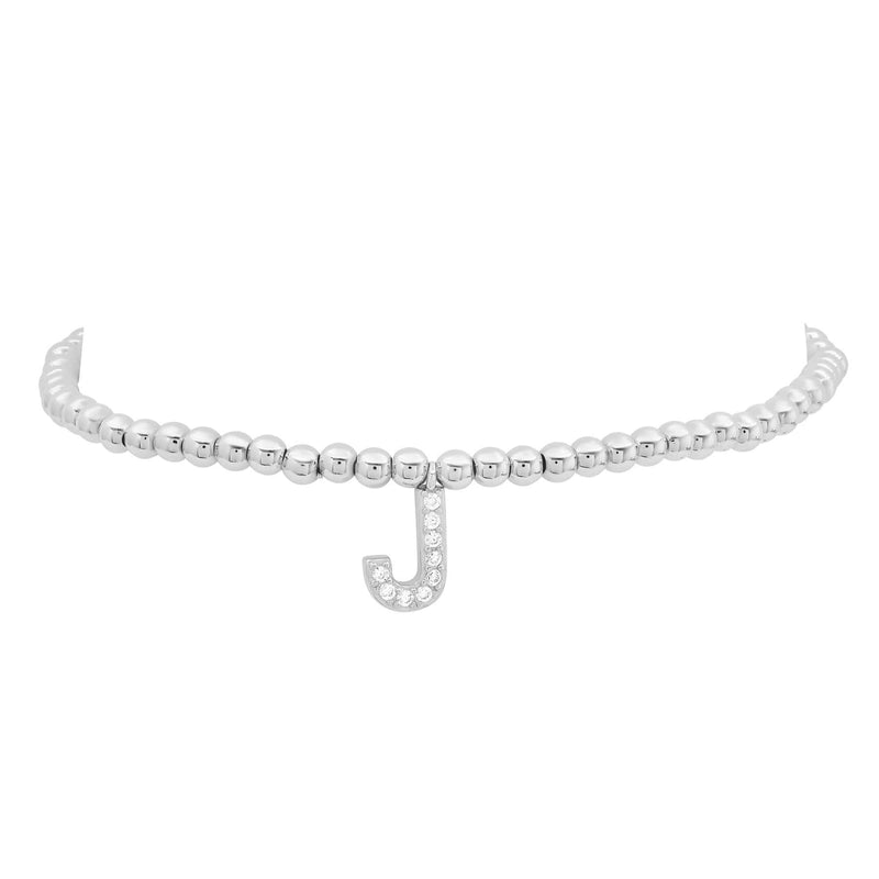 925 Sterling Silver Ball Bead Letter Lettering Flat Chain Bracelet Free  Gift Packaging - Shop Natural Light Bracelets - Pinkoi