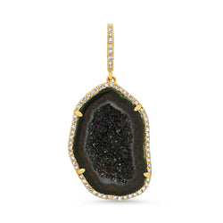 SMALL GEODE CHARM, BLACK, GOLD