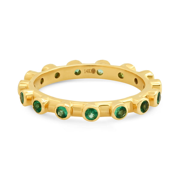 EMERALD DOTTED STACKED RING, GOLD