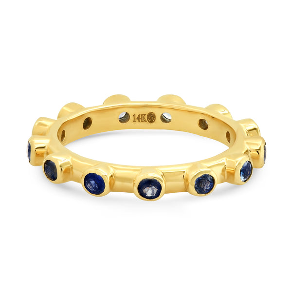 SAPPHIRE DOTTED STACKED RING, GOLD