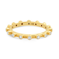 DIAMOND DOTTED STACKED RING, GOLD