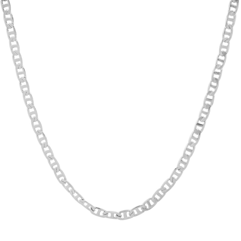 TINY HORSEBIT CHAIN LINK NECKLACE, SILVER