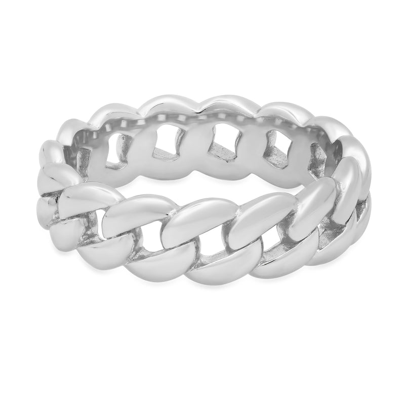 White Gold Cuban Link Ring– Jewellerykings