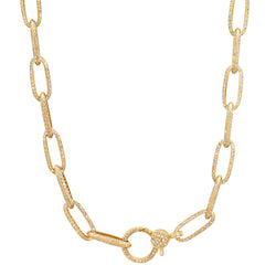 Large Diamond Encusted Chain 14kt Gold