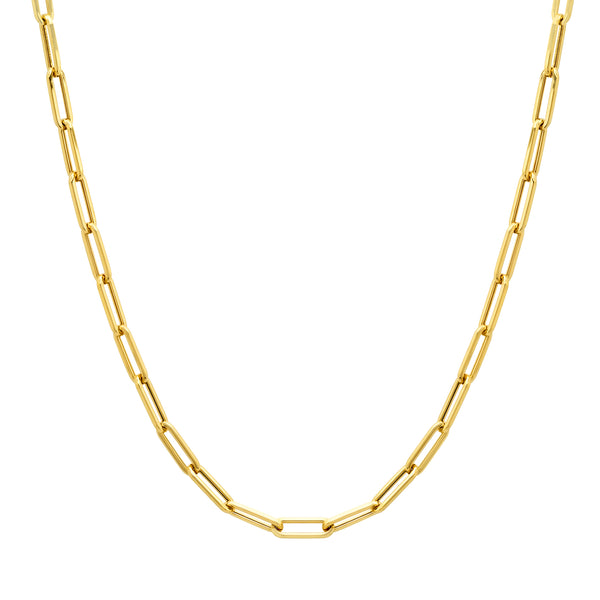 Small Link Paper Clip Chain 14kt Gold