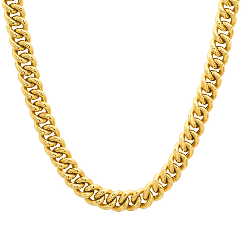 Puffy Cuban Link Choker 14kt Gold 15