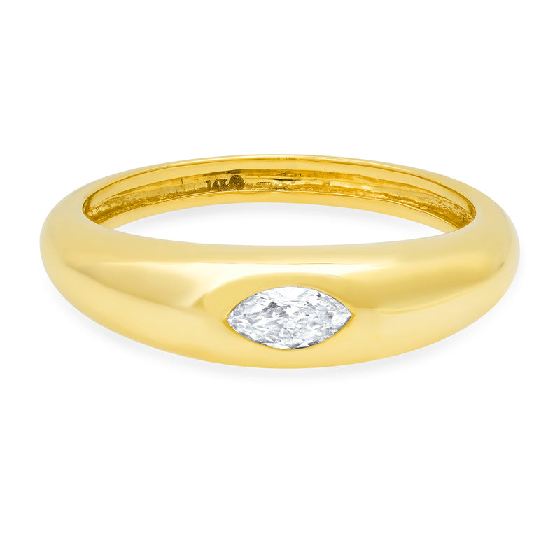 14k Yellow Gold Tipped Diamond Comfort Fit Ring Band – Hi June Parker