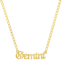 Gemini Zodiac Chain Necklace, GOLD