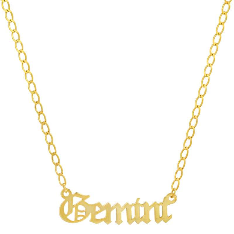 Gemini Zodiac Chain Necklace, GOLD