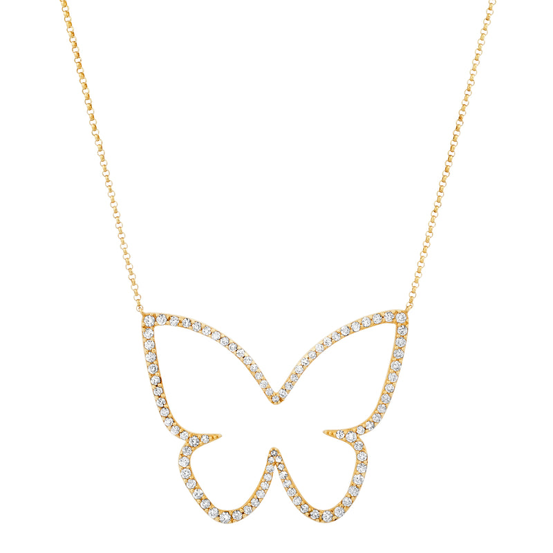 Butterfly Necklace with Zircondia® Crystal by Philip Jones Jewellery